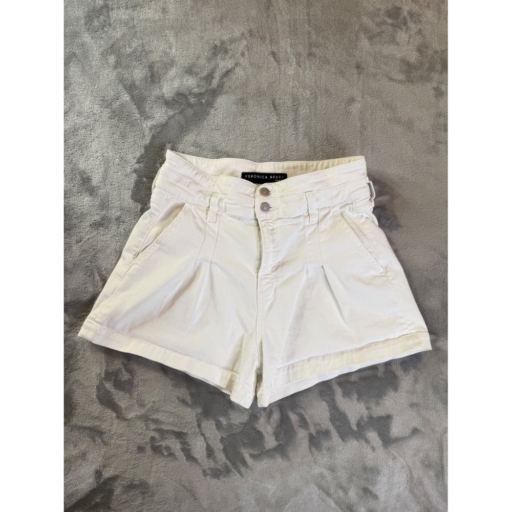 Veronica Beard JAYLEN High Rise White Denim Jean Shorts Women Size 27 W28